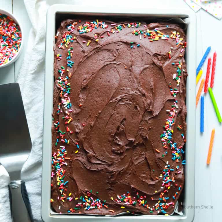 Easy Chocolate Buttermilk Sheet Cake • Southern Shelle